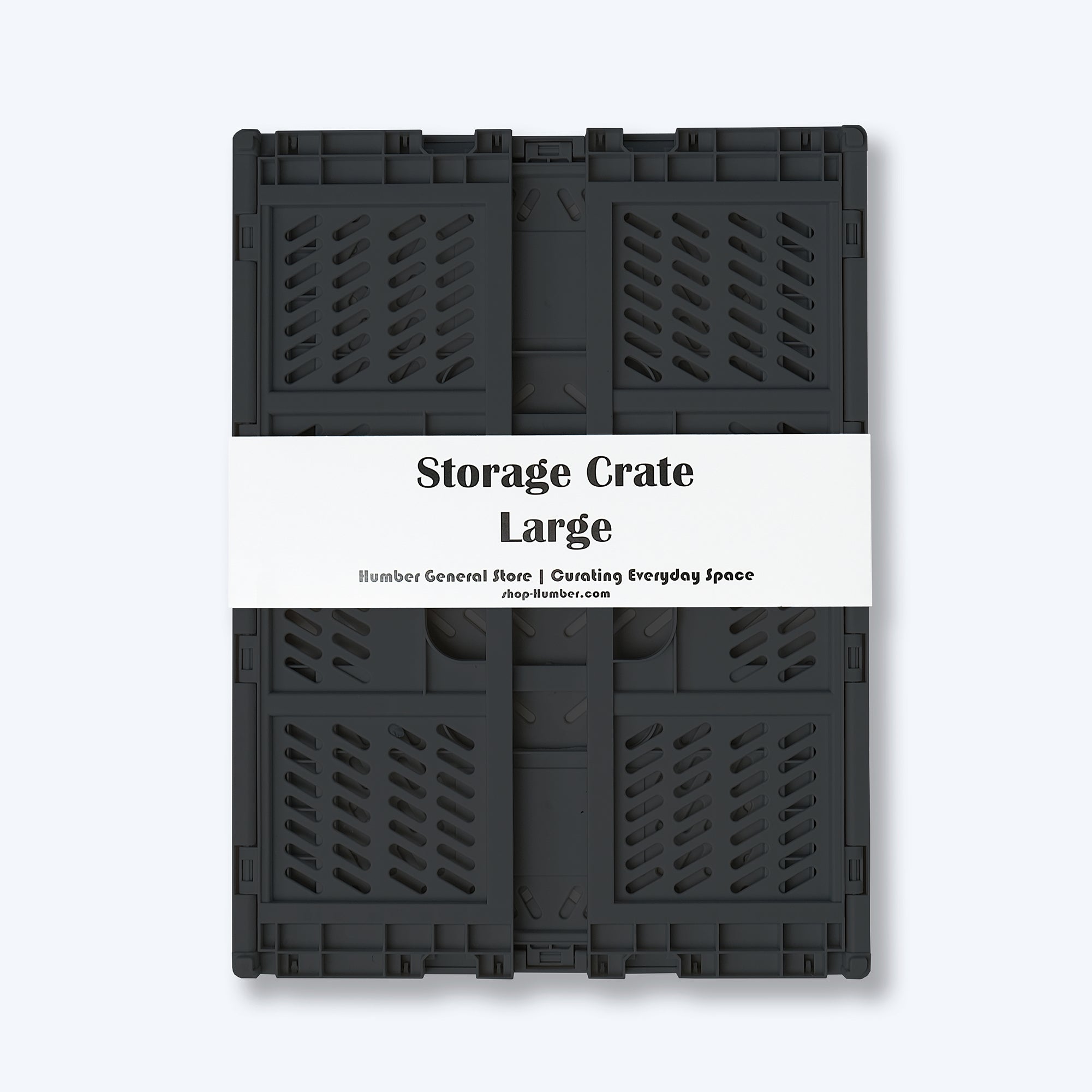 Large Storage Crate, Black, Set of 2