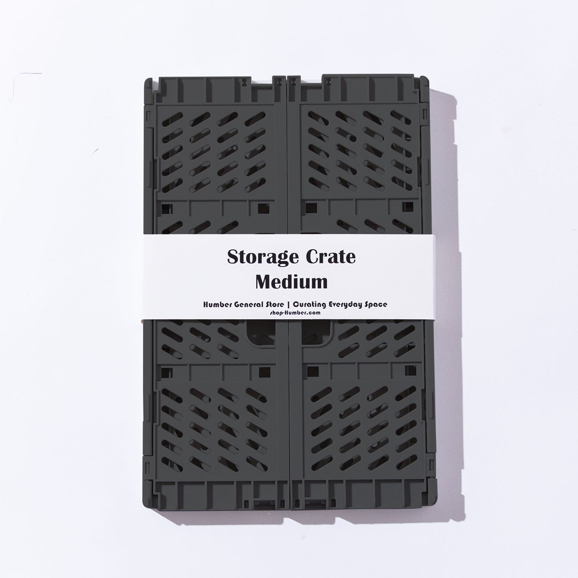 Medium Storage Crate, Black, Set of 2