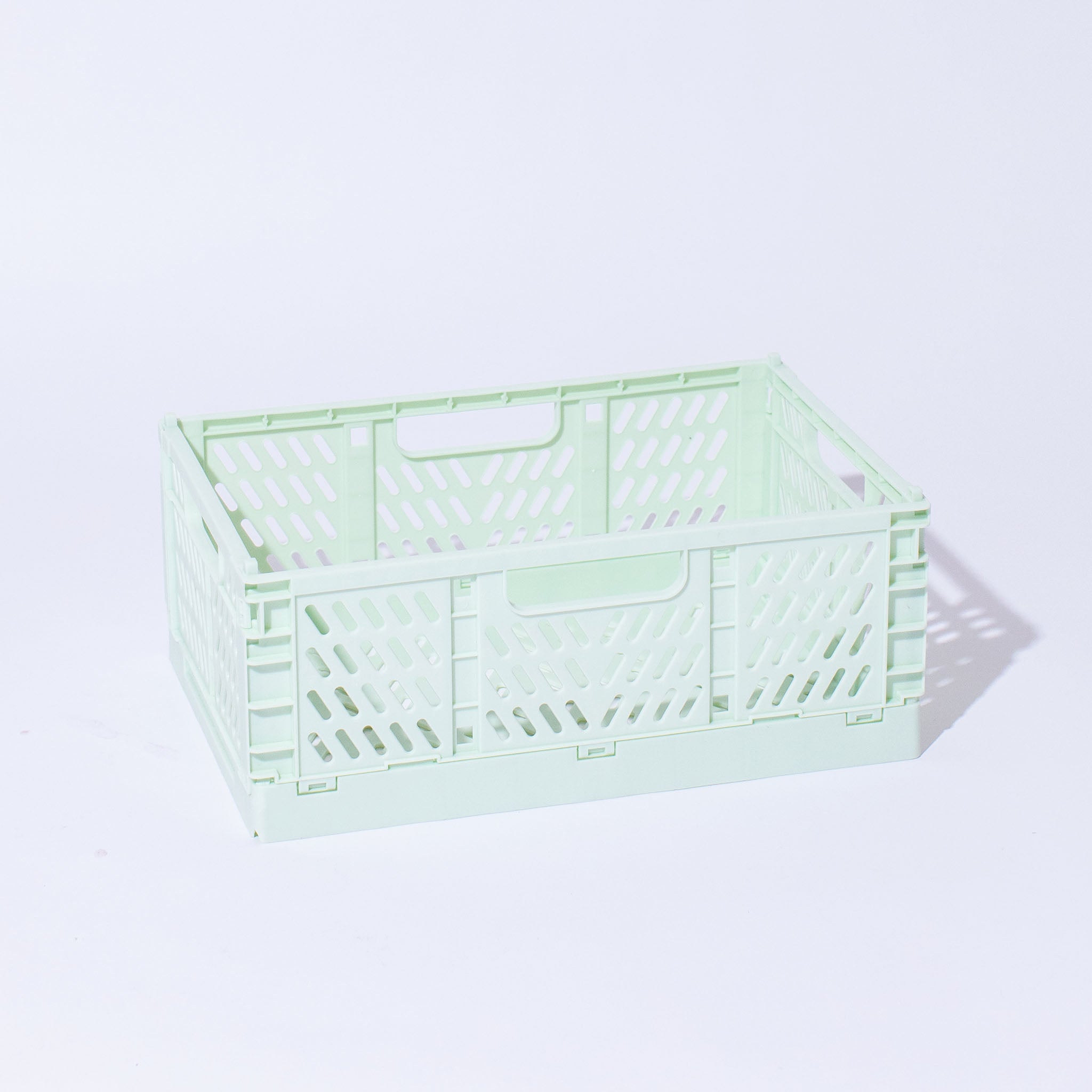 Medium Storage Crate, Lime Green, Set of 2