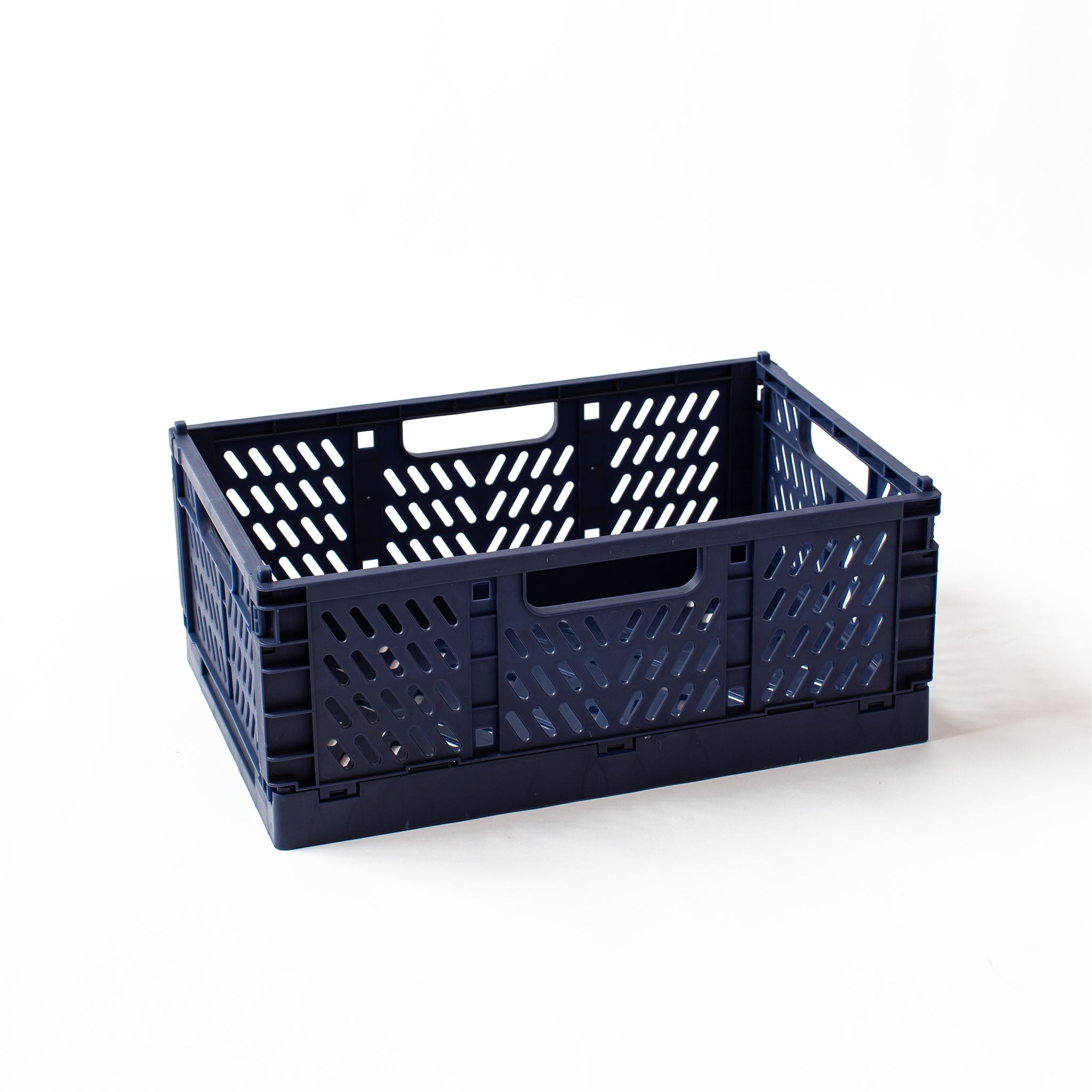 Medium Storage Crate, Navy Blue, Set of 2
