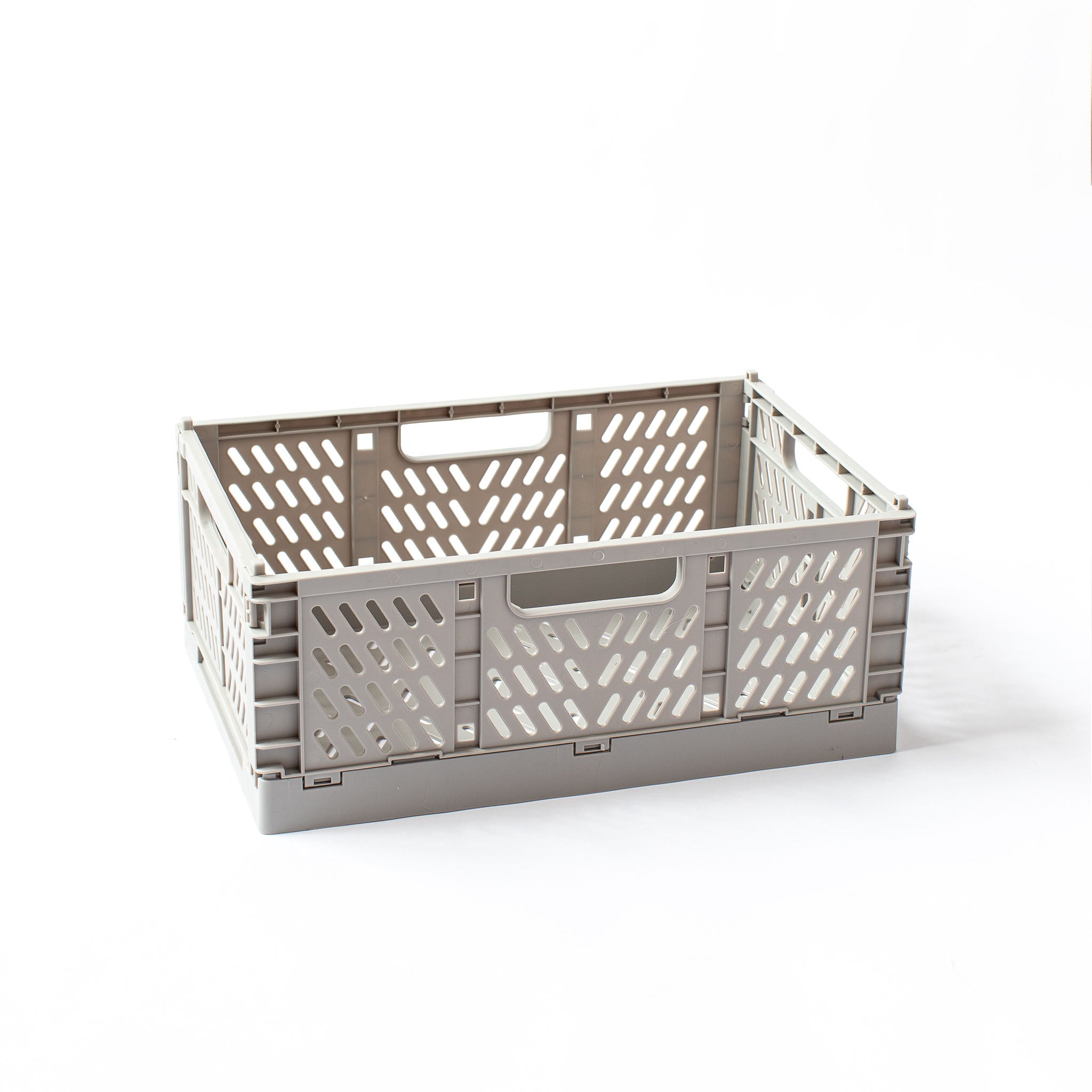 Medium Storage Crate, Grey, Set of 2